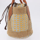 Vivienne Westwood Hand Bag Straw Light Blue Beige Auth 198376-3