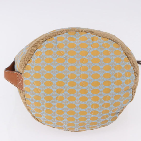 Vivienne Westwood Hand Bag Straw Light Blue Beige Auth 198376