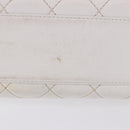 CHANEL Wild Stitch Hand Bag Leather White Gold Tone CC Auth 198377A-6