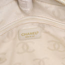 CHANEL Wild Stitch Hand Bag Leather White Gold Tone CC Auth 198377A-19