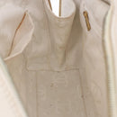 CHANEL Wild Stitch Hand Bag Leather White Gold Tone CC Auth 198377A-21