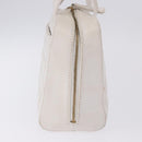 CHANEL Wild Stitch Hand Bag Leather White Gold Tone CC Auth 198377A-4