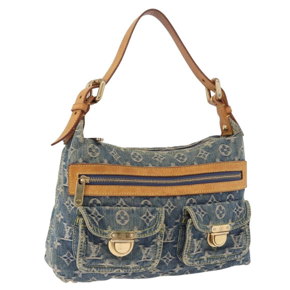 LOUIS VUITTON Monogram Denim Buggy PM Shoulder Bag Blue M95049 LV Auth 198378V