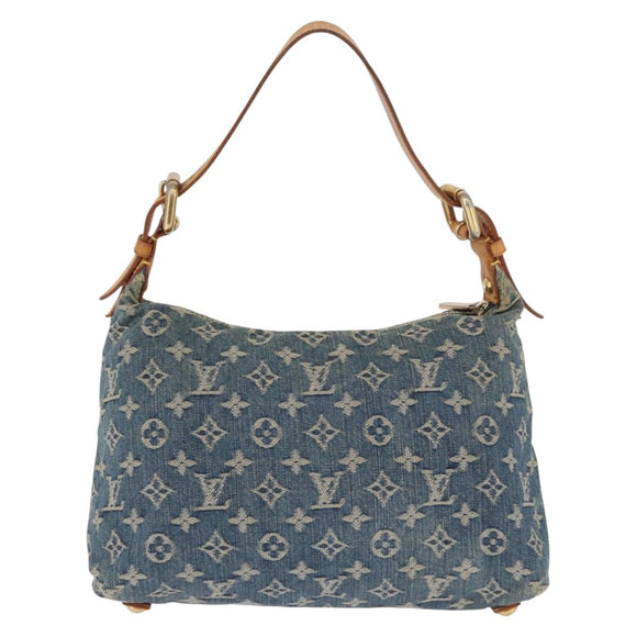LOUIS VUITTON Monogram Denim Buggy PM Shoulder Bag Blue M95049 LV Auth 198378V