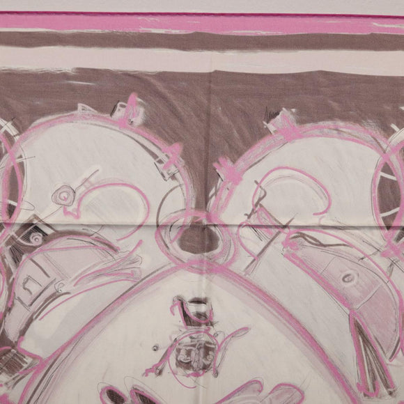 HERMES Carre 90 Scarf Silk Pink Auth 198386M