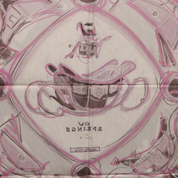 HERMES Carre 90 Scarf Silk Pink Auth 198386M