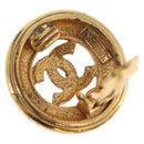 CHANEL COCO Mark Earring Metal Gold Tone CC Auth 198443V-12