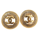 CHANEL COCO Mark Earring Metal Gold Tone CC Auth 198443V-2