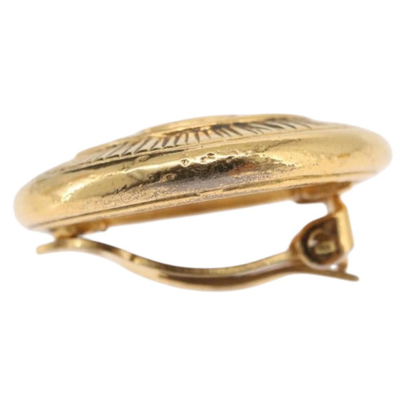 CHANEL COCO Mark Earring Metal Gold Tone CC Auth 198443V