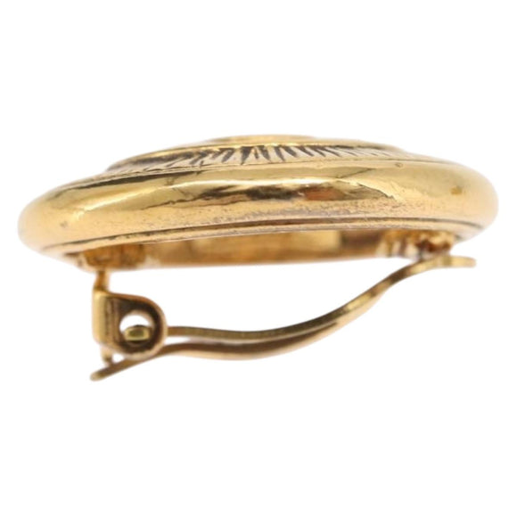 CHANEL COCO Mark Earring Metal Gold Tone CC Auth 198443V