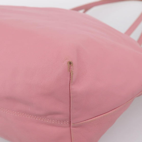 LOEWE Tote Bag Leather Pink Silver Auth 198452