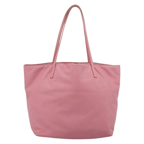 LOEWE Tote Bag Leather Pink Silver Auth 198452