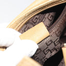 GUCCI Shoulder Bag Leather Beige Gold 001 4204 Auth 198453-25