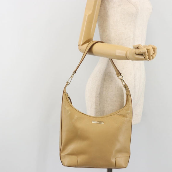 GUCCI Shoulder Bag Leather Beige Gold 001 4204 Auth 198453
