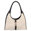 GUCCI Jackie Hand Bag Canvas Beige Silver 002 1067 Auth 198454-2