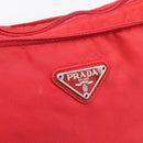 PRADA Shoulder Bag Nylon Red Silver Auth 198455-18