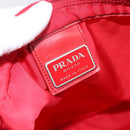 PRADA Shoulder Bag Nylon Red Silver Auth 198455-19