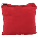 PRADA Shoulder Bag Nylon Red Silver Auth 198455-2