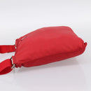 PRADA Shoulder Bag Nylon Red Silver Auth 198455-3