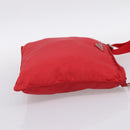 PRADA Shoulder Bag Nylon Red Silver Auth 198455-4