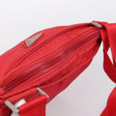 PRADA Shoulder Bag Nylon Red Silver Auth 198455-6
