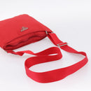 PRADA Shoulder Bag Nylon Red Silver Auth 198455-7