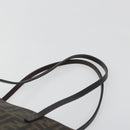 FENDI Zucca Canvas Tote Bag PVC Brown Black Auth 198456-14