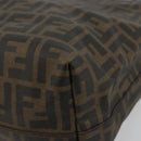 FENDI Zucca Canvas Tote Bag PVC Brown Black Auth 198456-15