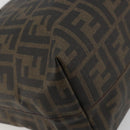 FENDI Zucca Canvas Tote Bag PVC Brown Black Auth 198456-18