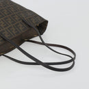 FENDI Zucca Canvas Tote Bag PVC Brown Black Auth 198456-9