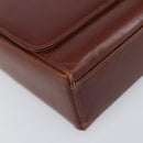 Salvatore Ferragamo Gancini Shoulder Bag Leather Brown Gold Tone Auth 198463A-15