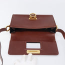 Salvatore Ferragamo Gancini Shoulder Bag Leather Brown Gold Tone Auth 198463A-10