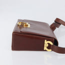 Salvatore Ferragamo Gancini Shoulder Bag Leather Brown Gold Tone Auth 198463A-3
