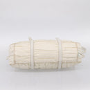 PRADA Gathered Hand Bag Nylon 2way White Gold Tone Auth 198464-5