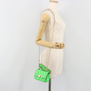 VALENTINO Micro Rockstud Chain Shoulder Bag Leather 2way Green Gold Auth 198465V-25
