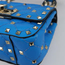 VALENTINO Micro Rockstud Chain Shoulder Bag Leather 2way Blue Auth 198466V-11