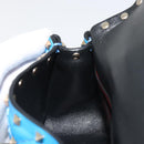 VALENTINO Micro Rockstud Chain Shoulder Bag Leather 2way Blue Auth 198466V-22