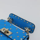 VALENTINO Micro Rockstud Chain Shoulder Bag Leather 2way Blue Auth 198466V-8