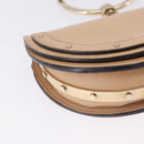 Chloe Nile Minaudière Hand Bag Patent Beige Gold Tone Auth 198468A-9