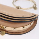 Chloe Nile Minaudière Hand Bag Patent Beige Gold Tone Auth 198468A-14