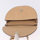 Chloe Nile Minaudière Hand Bag Patent Beige Gold Tone Auth 198468A-10