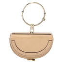 Chloe Nile Minaudière Hand Bag Patent Beige Gold Tone Auth 198468A-13