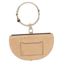 Chloe Nile Minaudière Hand Bag Patent Beige Gold Tone Auth 198468A-2