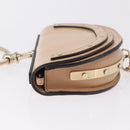 Chloe Nile Minaudière Hand Bag Patent Beige Gold Tone Auth 198468A-4