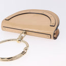 Chloe Nile Minaudière Hand Bag Patent Beige Gold Tone Auth 198468A-6