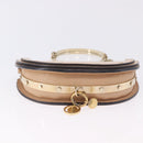 Chloe Nile Minaudière Hand Bag Patent Beige Gold Tone Auth 198468A-5