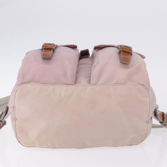 PRADA Backpack Nylon Pink Silver Auth 198471