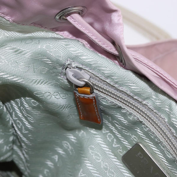 PRADA Backpack Nylon Pink Silver Auth 198471