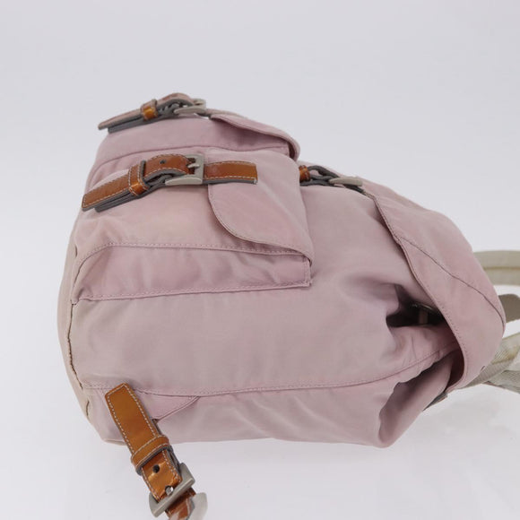 PRADA Backpack Nylon Pink Silver Auth 198471