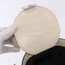 Salvatore Ferragamo Gancini Shoulder Bag Leather Ivory Gold Tone Auth 198472A-10